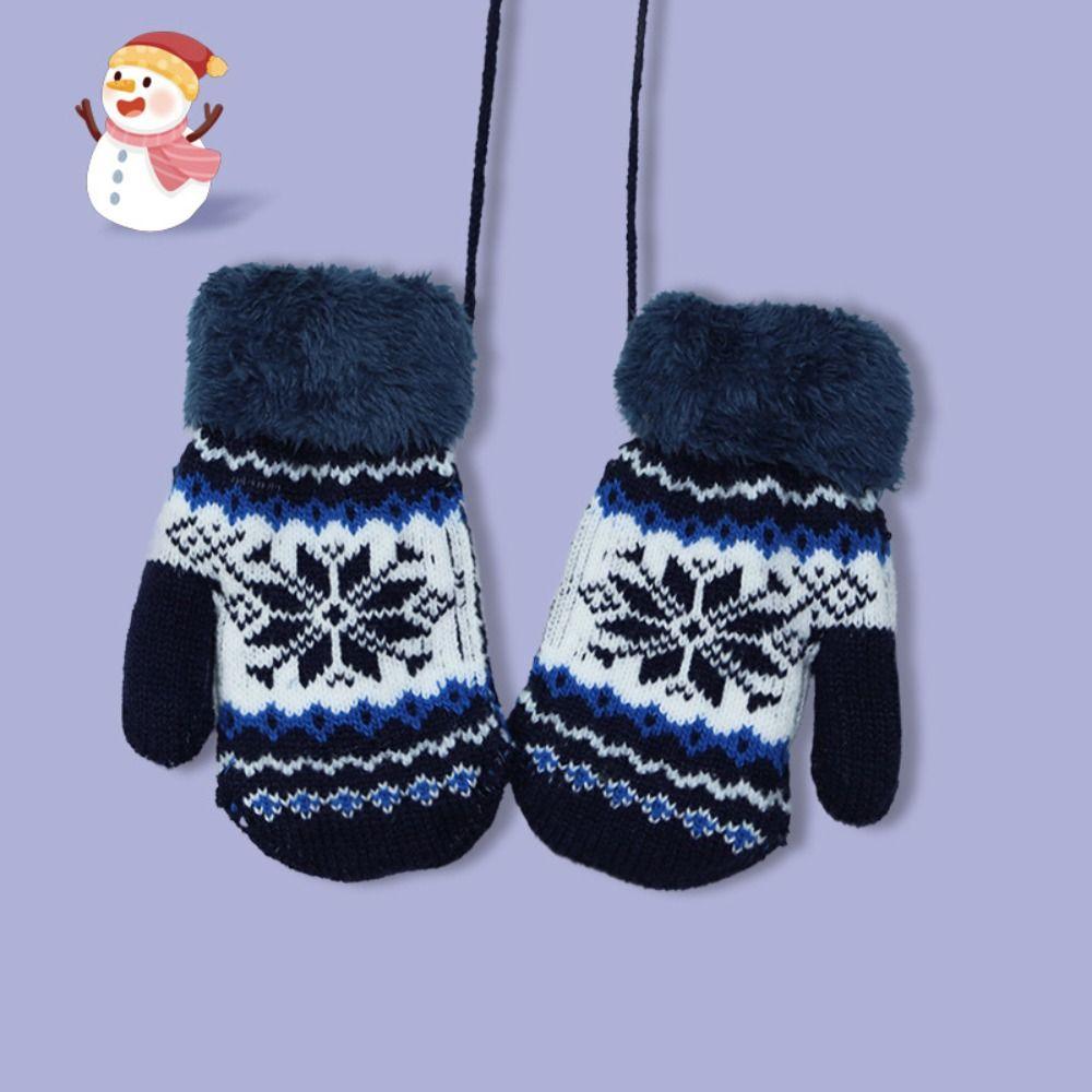 Thicken Warm Kids Winter Gloves Coldproof Baby Gloves Candy Color Knitted Gloves Outdoor