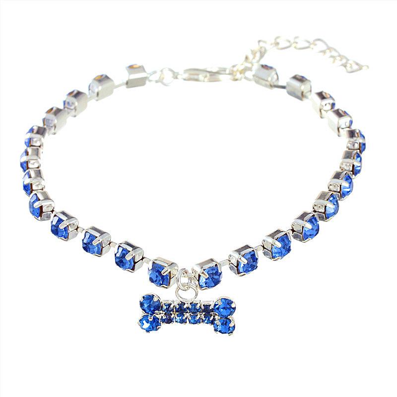 

Ожерелье для питомцев с подвеской в виде косточки со стразами для кошек и собак S: 20CM + 5CM Extension