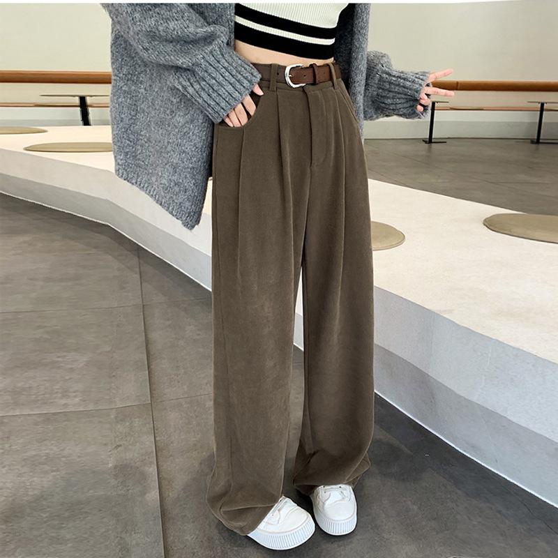 Women's Pant Solid Color Long Straight Loose Casual Wide Leg Pants