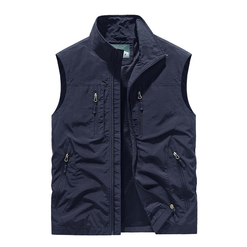 6XL Plus Size Men's Summer Outdoor Hiking Vest Tactical Multi-pocket Lightweight Soft Shell Utility Travel Safari Cargo Vest Men