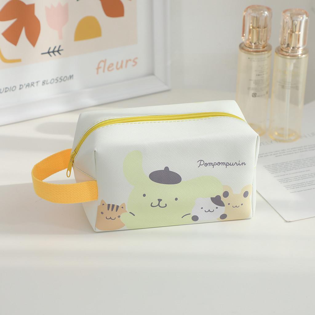 Head Pochacco Polka Dots Pu Travel Storage Bag For Cosmetics And Use Stationery