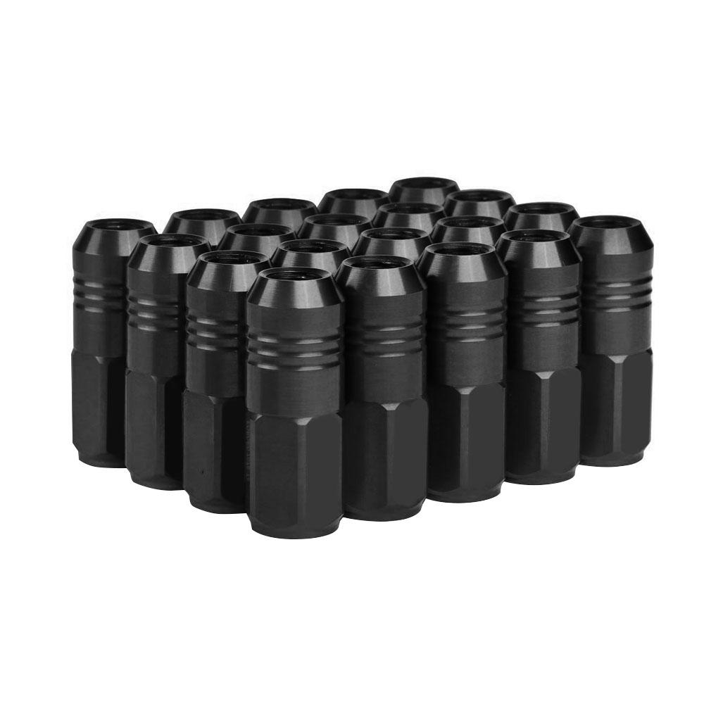 20Pcs Car Lug Wheel Nuts Screw M12 X1.25/ 1.5MM Aluminum Universal Racing Wheel Lug Nuts Extended For Nissan Honda Suzuki M12x1.25 чёрный