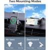 KPON Wireless Charger for Car, Car Phone Holder Charger Mount Qi Certified Auto Clamping 15W Fast Charging for Dashboard Air Vent Windshield Mount