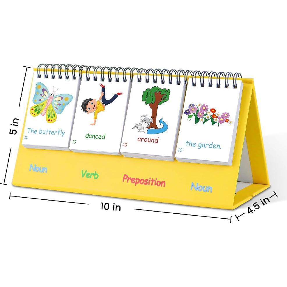Auchq Sentence Building Flip Chart for Kids,Speech Autism Therapy Learning Materials for Preschool Kindergarten Elementary Special Classroom Must