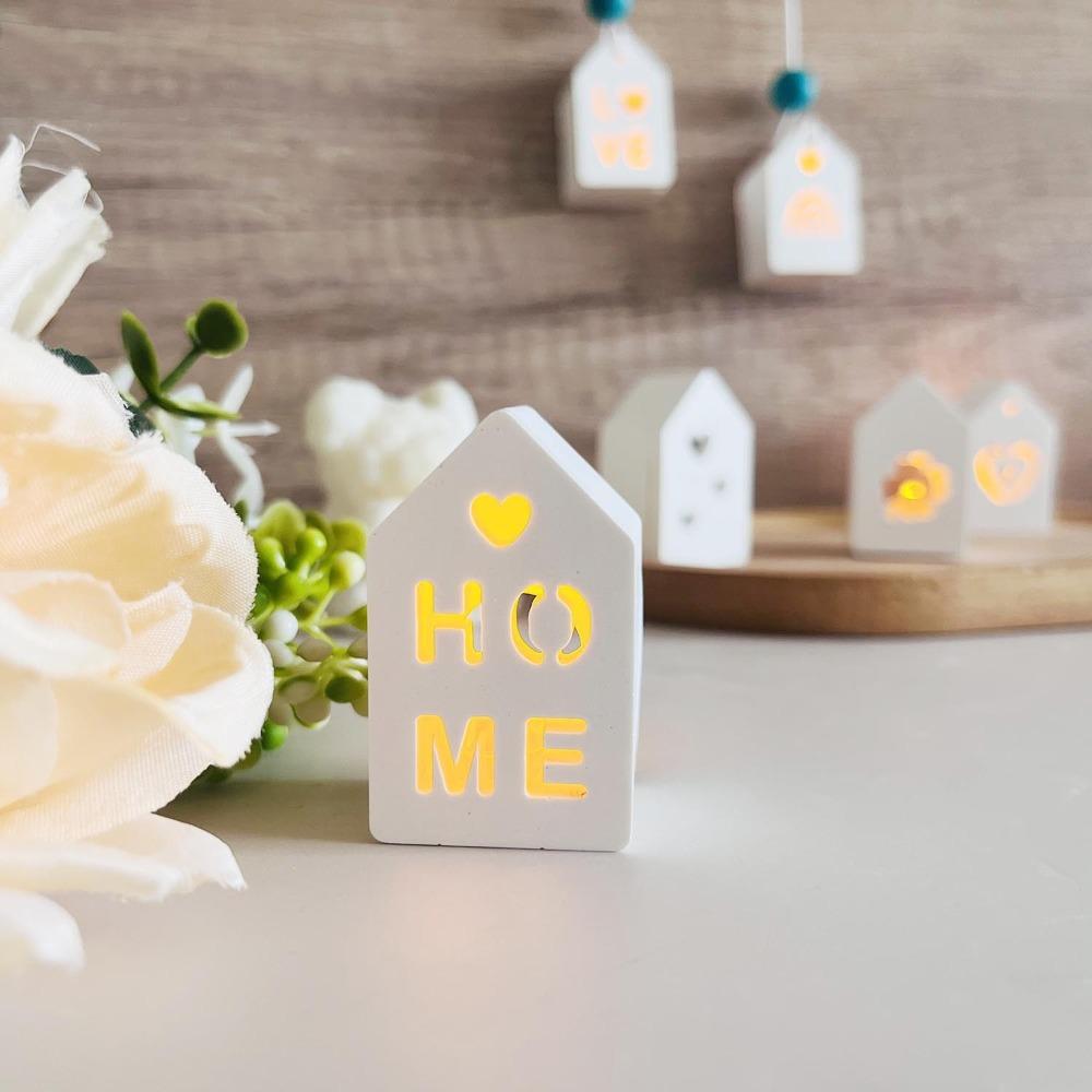 Hollow House Shapes Silicone Mold Letter Rainbow Resin Dropping Mold  Holiday Party Gifts