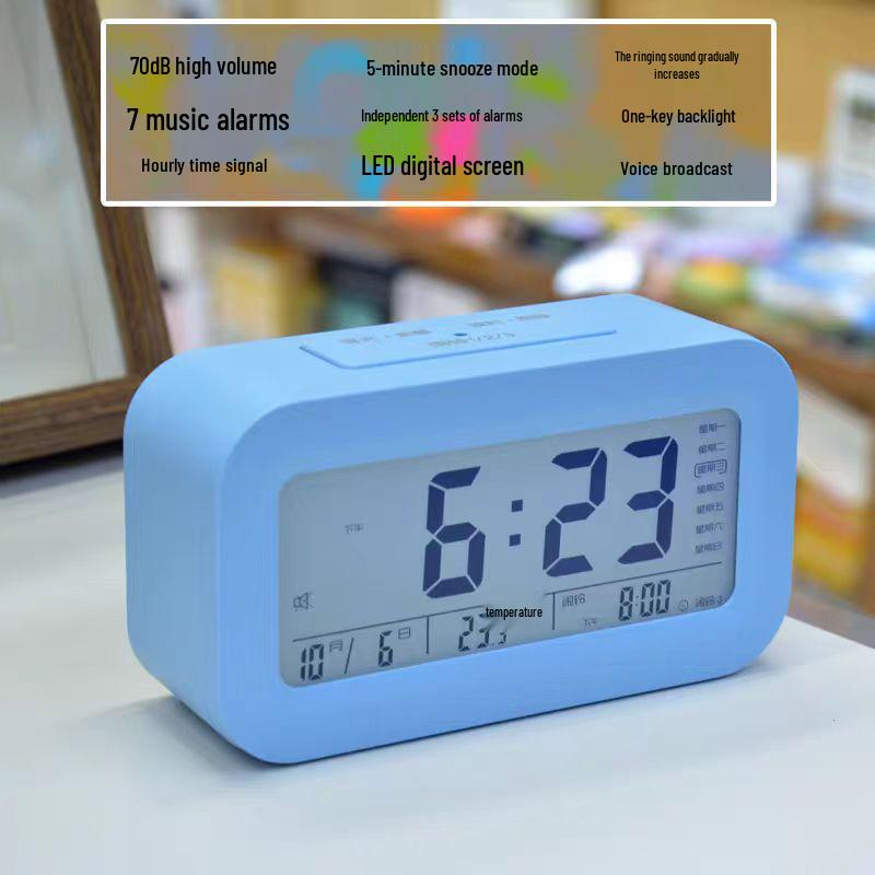Smart Multi-functional Desktop Alarm Clock with Mute Mode and Long Battery Life