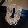 Wykwintny wielowarstwowy kolorowy naszyjnik choker z diamentami - europejska i amerykańska moda high-end
