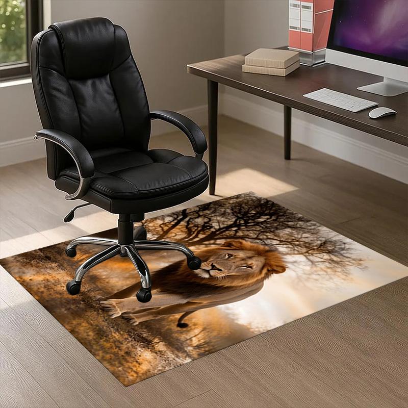 Lion Safari Pattern Area Rug, Office Carpet Indoor Outdoor Entrance Doormat, Non-Slip Soft And Comfortable, Living Room, C122036