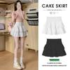 2025 Double-Layer A-Line White High-Waisted Slimming Skirt for Women - Spring/Summer