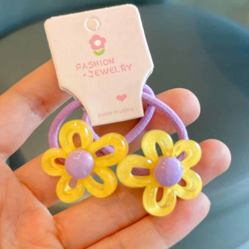 2KS Průhledné Nepravidelné Duté Květiny Princeznovské Vlasové Doplňky Dívčí Elastické Gumičky do Vlasů Dětské Pokrývky Hlavy Dětské Gumičky do Vlasů