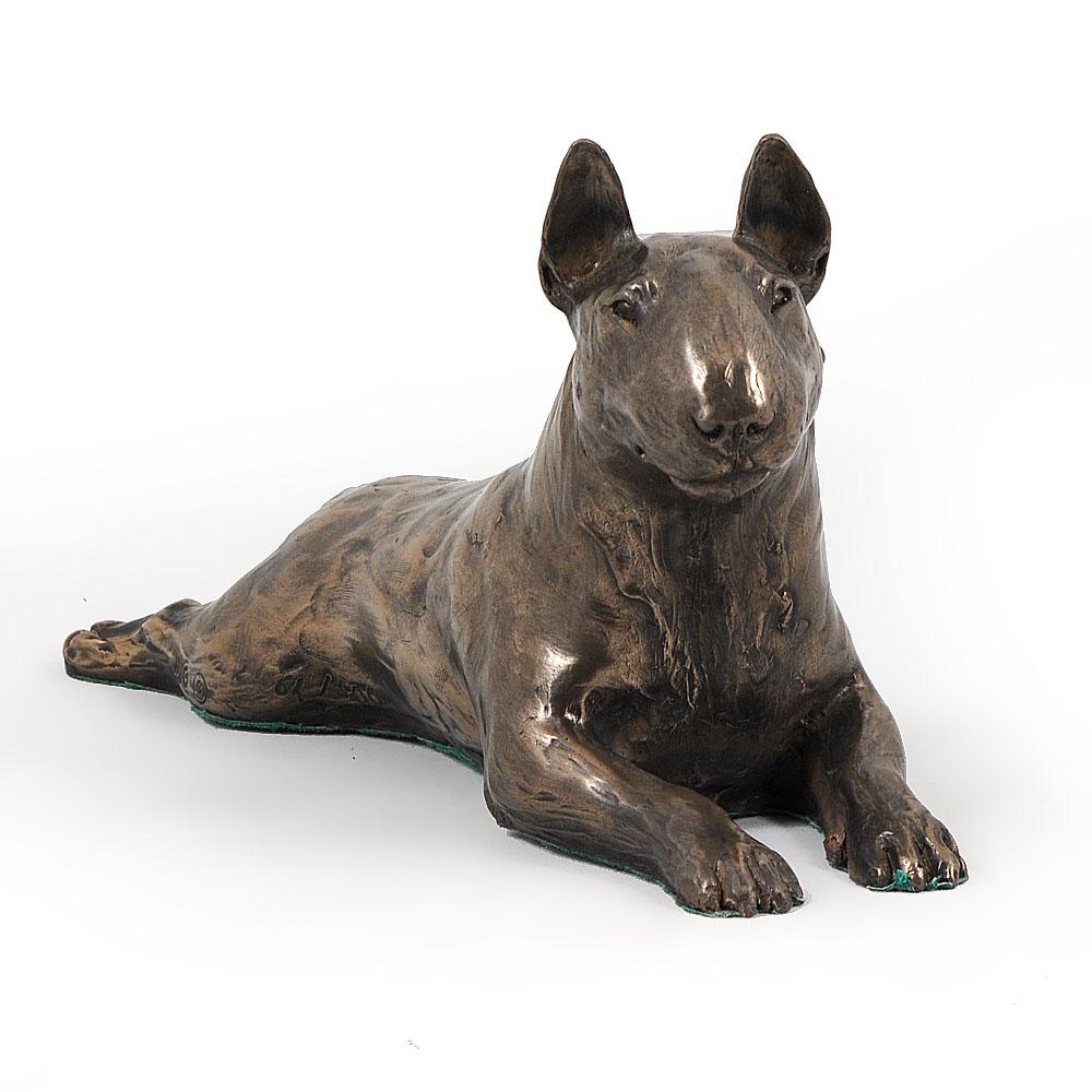 Bull Terrier, Bully IV - Dog Figurine, Statue On White Marble, Trophy for Art-Dog Dog Show Exhibition