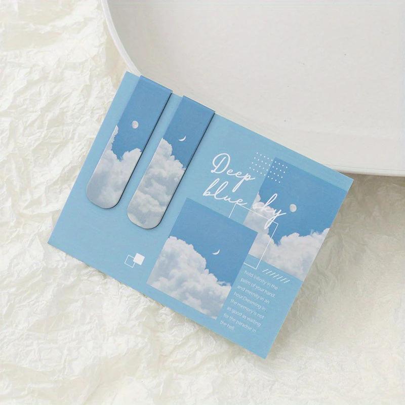 2pcs Landscape Themed Magnetic Bookmarks Magnet Page Markers Magnetic Page Clip Fun Book Marks For Reading Gift