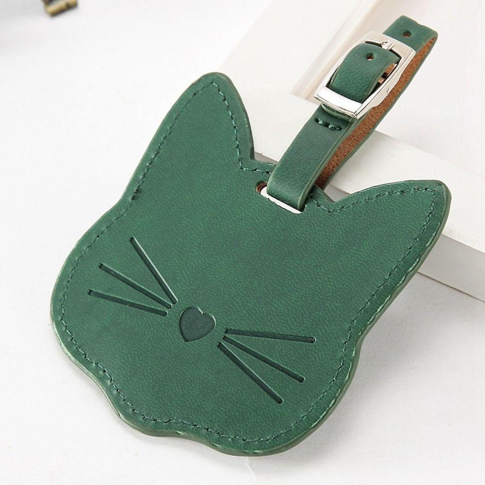 Tag PU Leather Cat Shape Airplane Suitcase Tag Travel Accessories Boarding Pass Luggage Tag