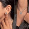 Eternal Real Rose With Heart Necklace And Earrings, Infinity Roses, Jewellery Gift Box, Rose Box, Birthday, Valentine's Day