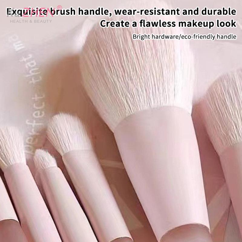 10pcs/Pack  man-made fiber Pink Handle Travel Makeup Brush Set  Synthetic Foundation Powder Eyeshadow Mini Makeup Brush Set