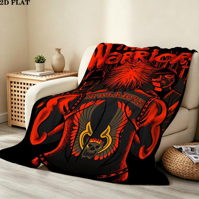 1PC The Warriors Patterned Flannel Blanket Suitable For All Seasons For Home Decor Warmth And Comfort Gifts Holiday Present