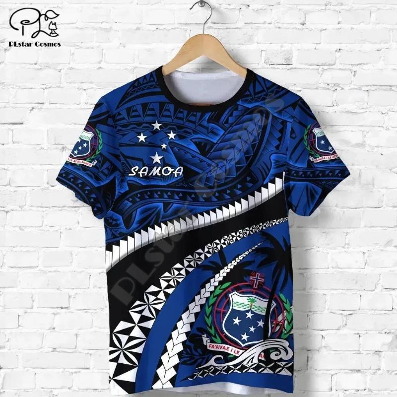 Polynesian 3D Printing Vintage Polynesian Island Samoa Tattoo Tribal Flag Men