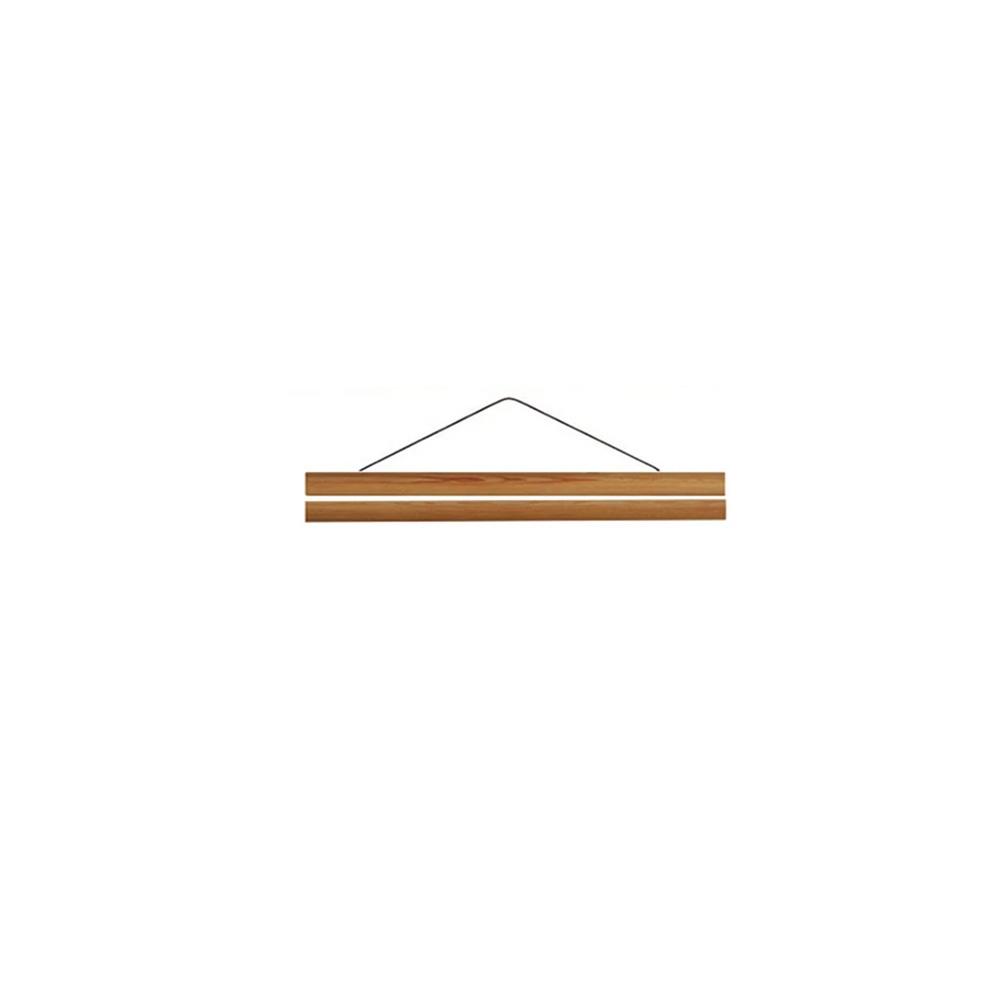 Magnetic Teak Wood Scroll Frame for Hanging Posters and Paintings with Magnetic Pins for Quick Display Changes