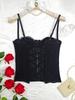 Strapless Jacquard Fishbone Corset Camisole Top