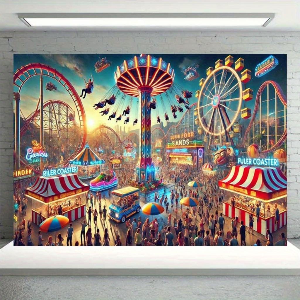 1 backdrop for an amusement park, suitable for home decoration, party decoration and as props for photography studios