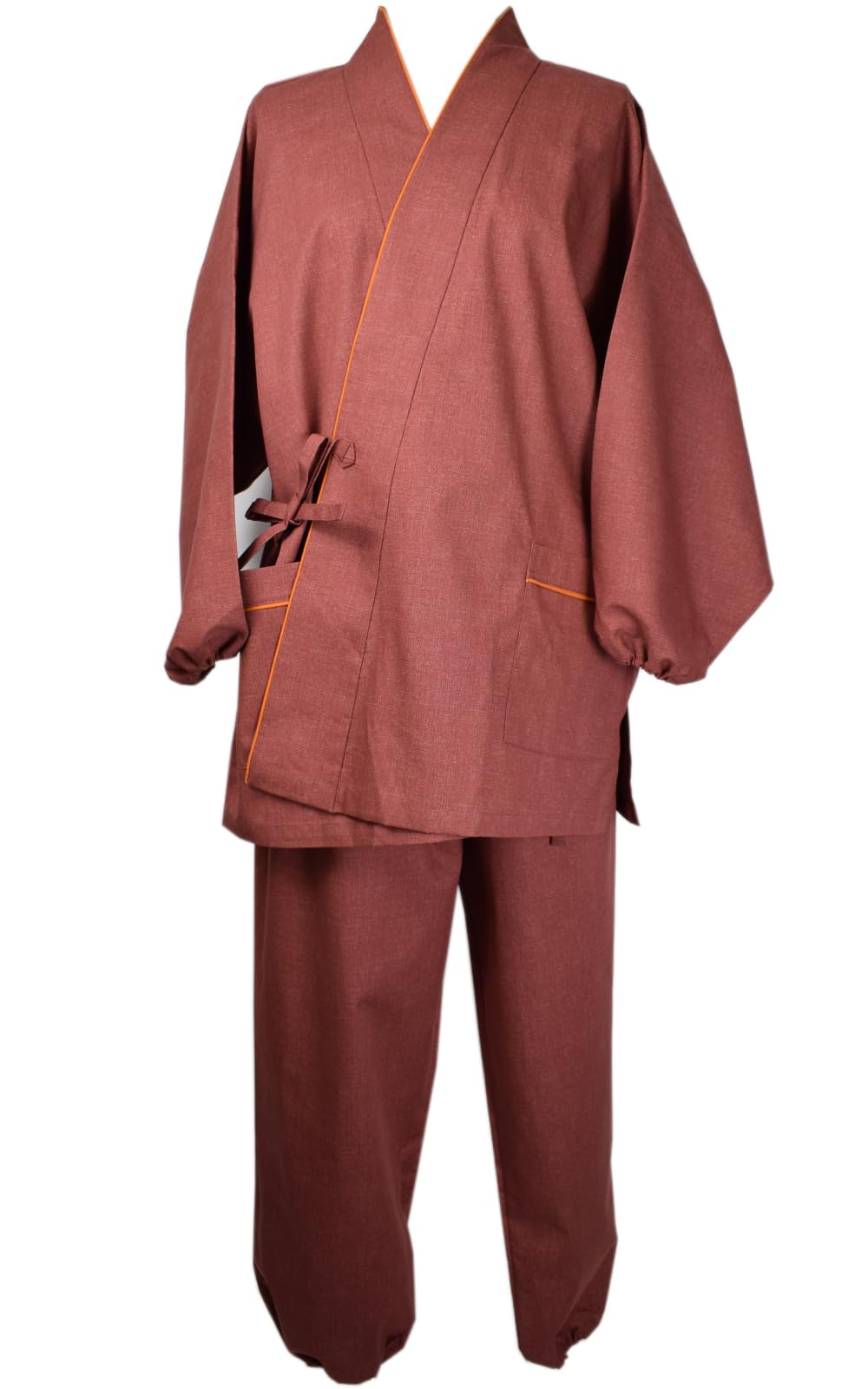 

[Berry Berry] Women s Samue (Japanese workwear) - Made in Japan - Cute Cotton Work Clothes - Stylish 100% Cotton - Pink with Orange Piping