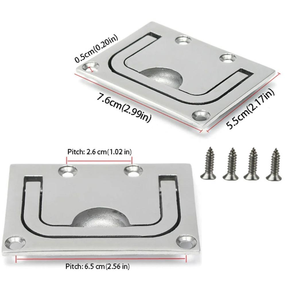 

Морская фурнитура с зеркальной полировкой Нержавеющая сталь 316 Утопленная ручка-подъемник Замок для пола 7.6cm/2.99in