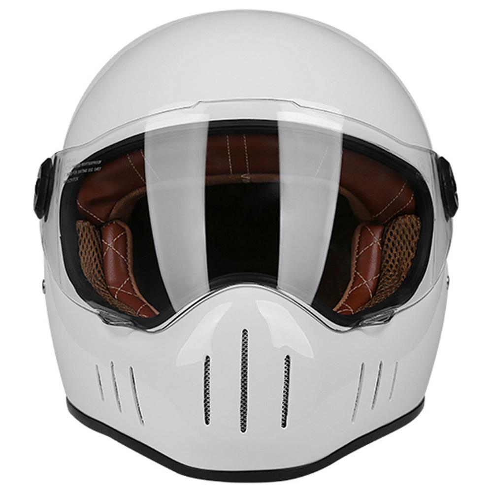New Motorcycle Racing Full Face Motorbike Riding Helmet Chopper Style Dirt Bike Helm Retro Lightweight Cafe Racer Casque DOT ECE