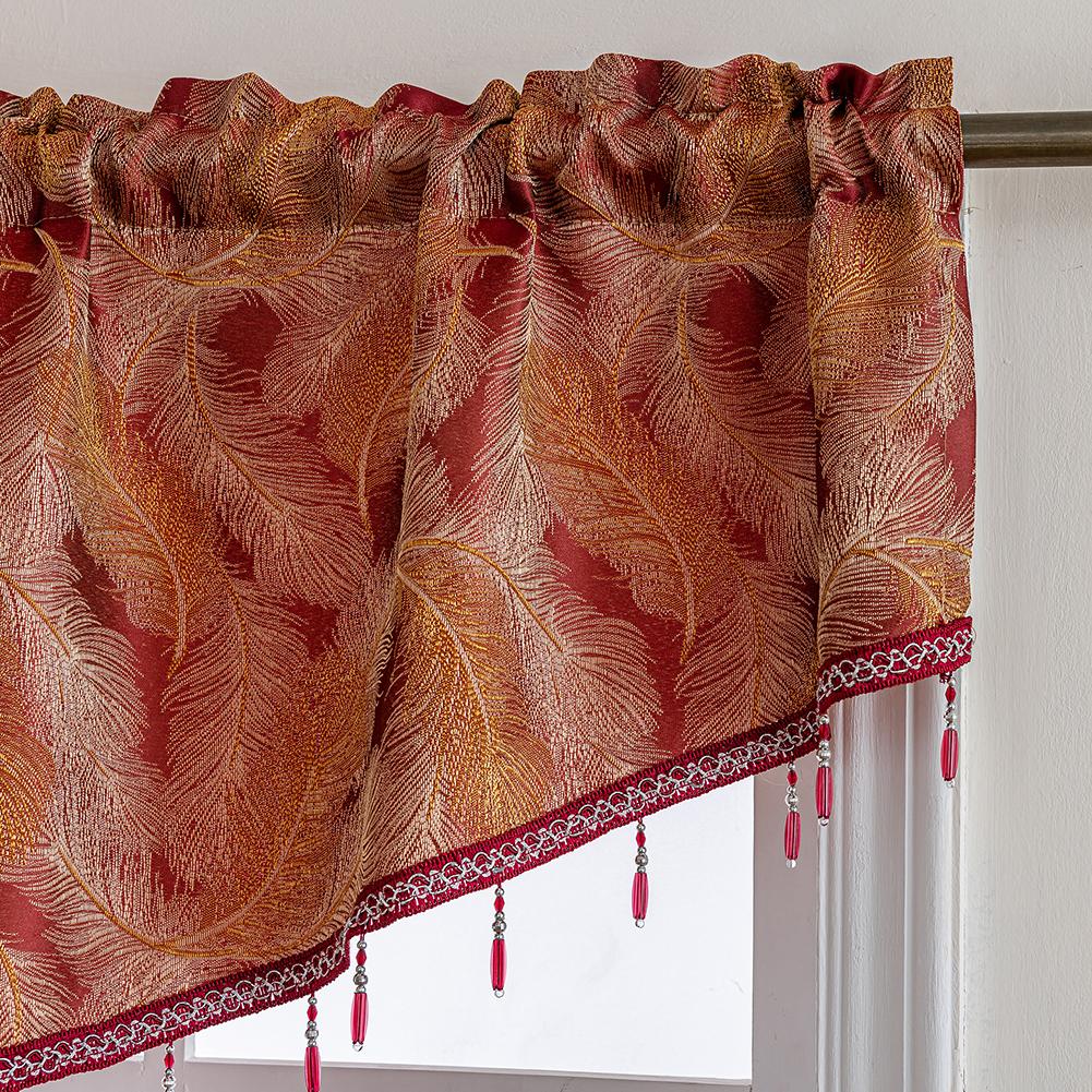 1PC Nuan Series Luxury Jacquard Curtain Head Beads Decorative Window Valance for Living Room Bedroom Home Decor