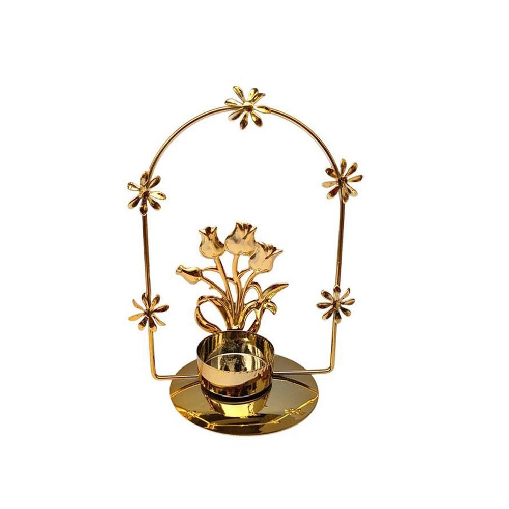 Exquisite Nordic Candle Holder Light Luxury Metal Candlestick Ginkgo Candle Holder  Living Room