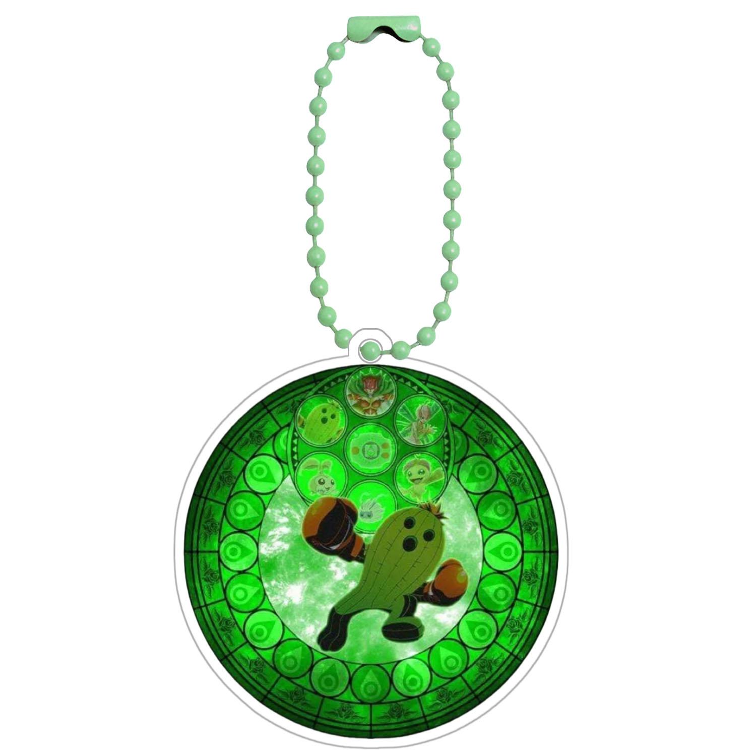 Digimon Adventure Greymon Porte-clés Angemon Garurumon Devimon DIY Acrylique Figurines d'Action Jouets Anime Jeu Collection Pendentif 4.5x4.5cm green
