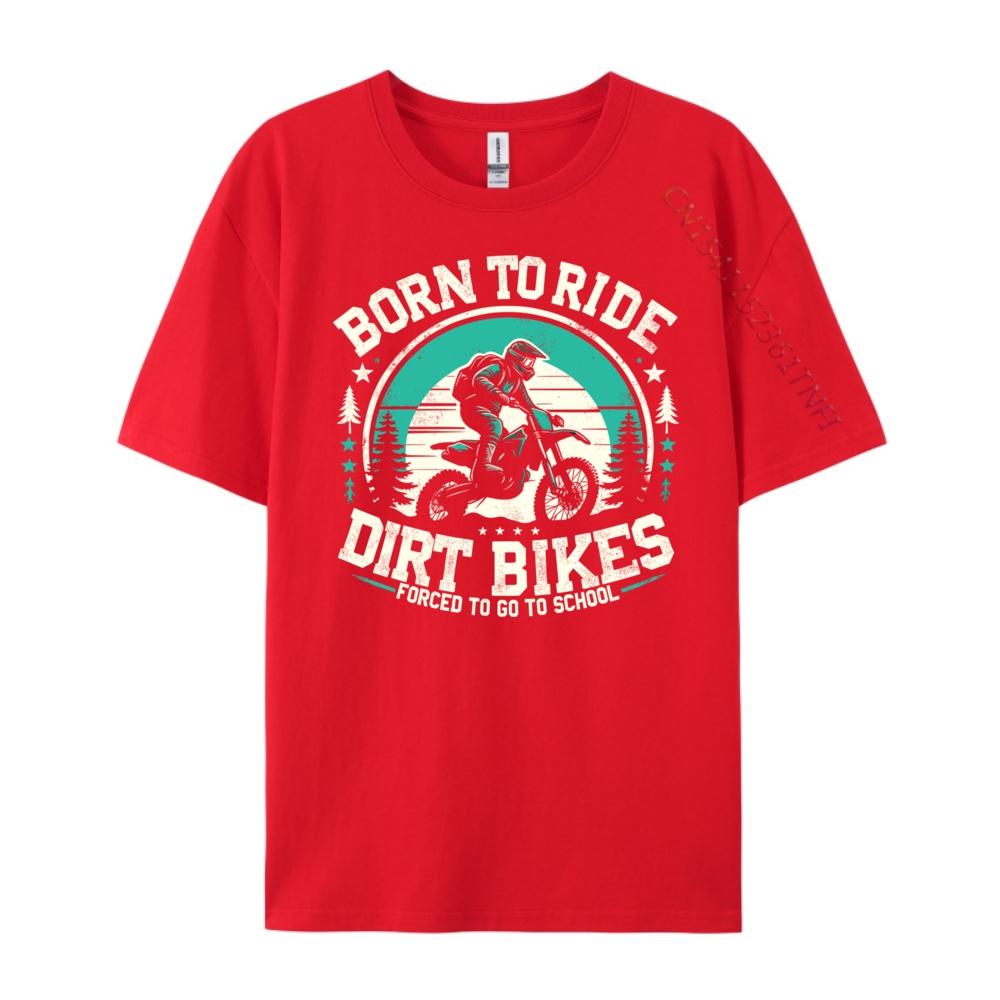 Dirt Bike Motocross Ride Dirt Bikes Forced To Go To School Mens Designer T Shirt White T Shirt Men National Flag Day S