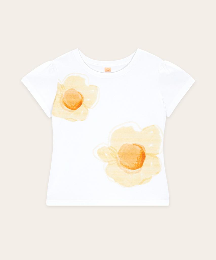 SINOON Egg Flower Puff T-Shirt (White)