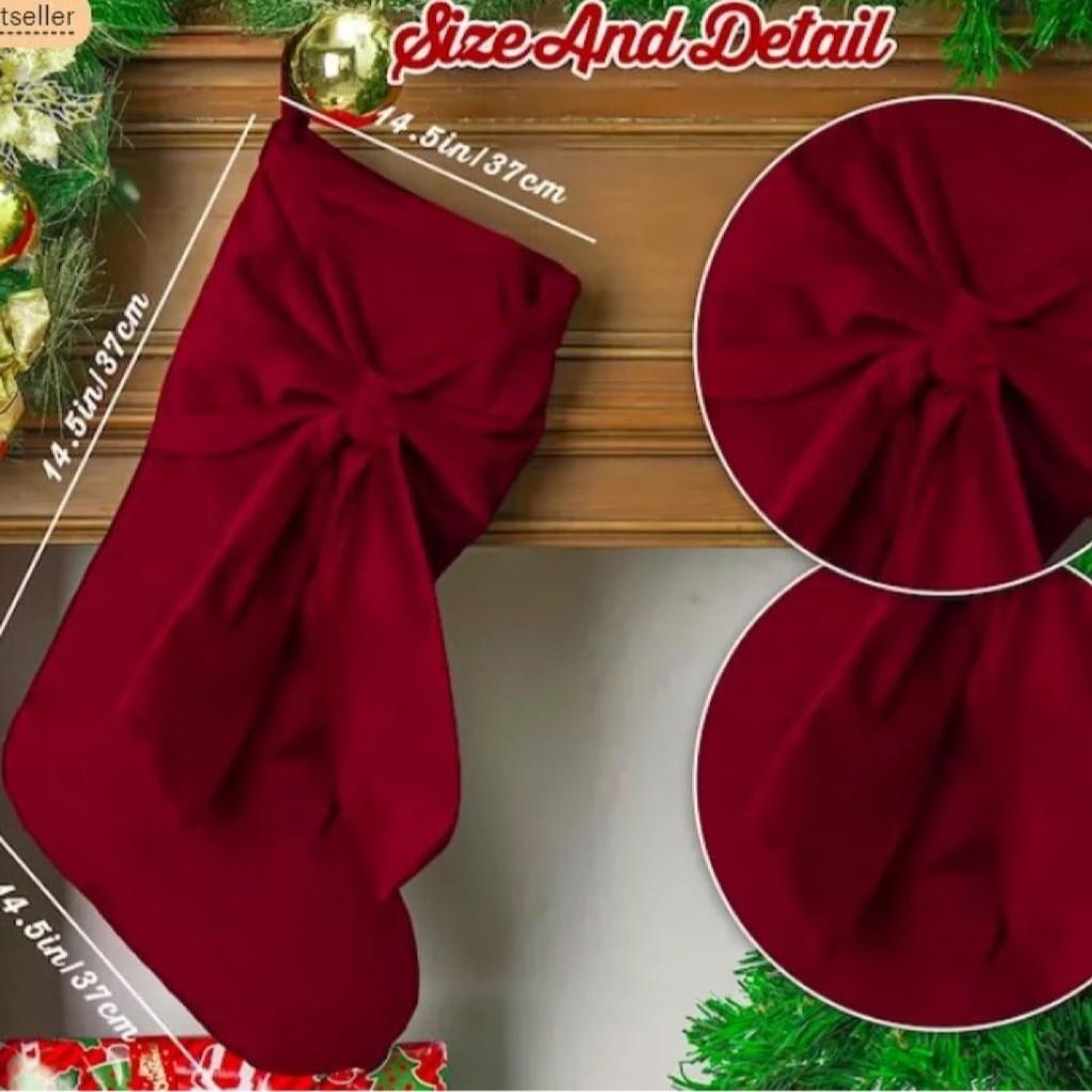 Christmas Sock Gift Wrap With Bow Decorative Christmas Stocking For Holiday Celebrations