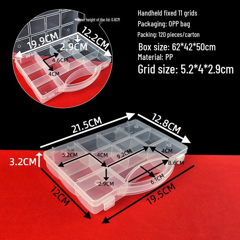 11-Grid Diamond Painting & Nail Art Storage Box – Transparent Plastic Organizer for Jewelry & Accessories