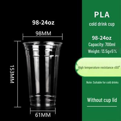 ZISIZ Disposable PLA Cold Drink Cup