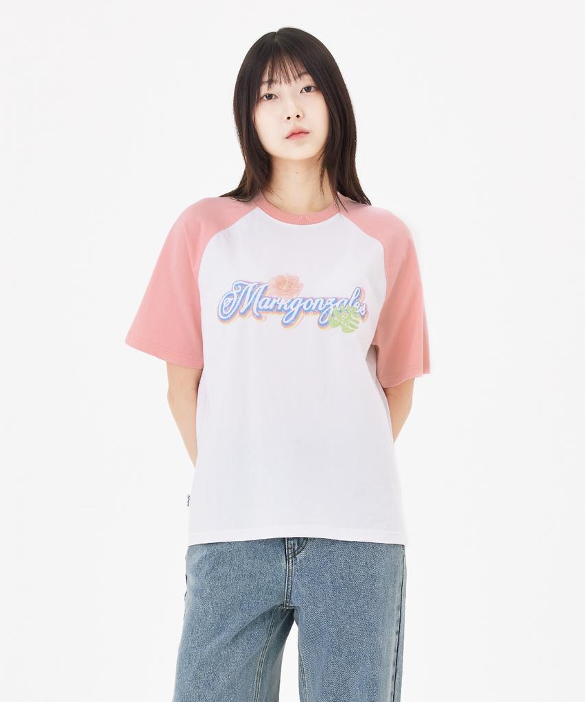 MARK GONZALES Women'S Raglan Vintage Graphic T-Shirt - White