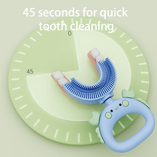 U-shaped Toothbrush Manual Easy To Use Cute Shape Soft Bristle Adorable Clean Silicone U-shaped Children Toothbrush for Child