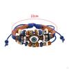 Braided PU Leather Bracelet ,Handmade Beaded ,Adjustable Length Gifts Vintage Hollow Carved