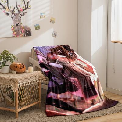 Attack On The Giant Series Flannel Blanket 3D Printed Sofa Blanket Thickened Blanket