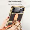 Phone Case For Samsung Galaxy Z Flip3 /4 5gcase Ring Holder Stand Crossbody Shoulder Strap Silicone Anti -Scratch Shookproof Cover