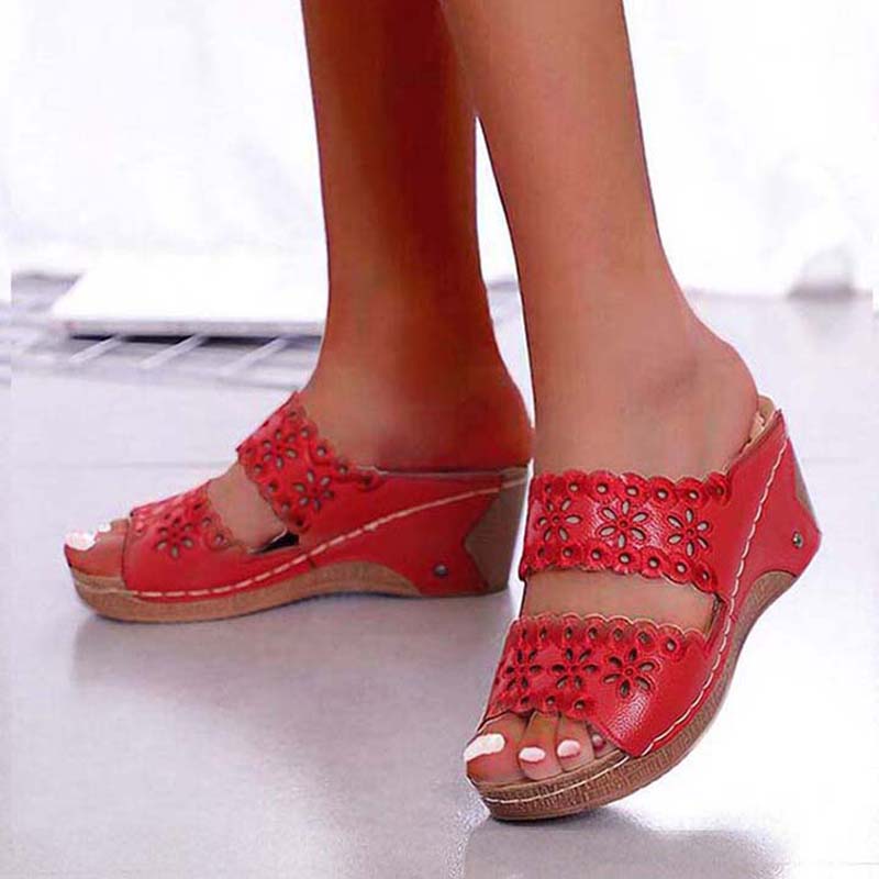 Fashion Summer Women Shoes Sandals Non-Slip Women Shoe Slip On Women's Sandals Wedge Sandals Ladies Retro Footwear Slippers Women