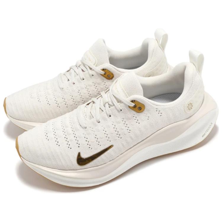 Ny Nike ReactX Infinity Run 4 Hvit Gummi Metallic Gull Dame DR2670-013