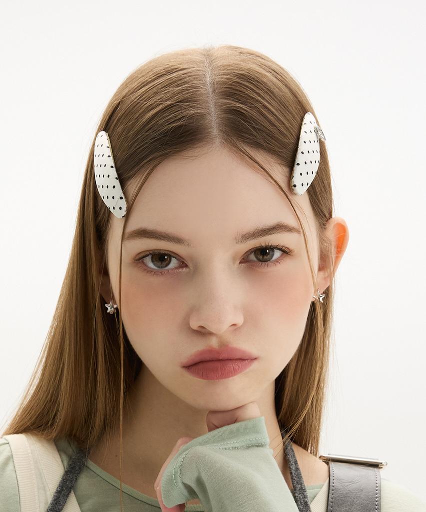 Vvv Baby Dot Logo Hairpin _ White