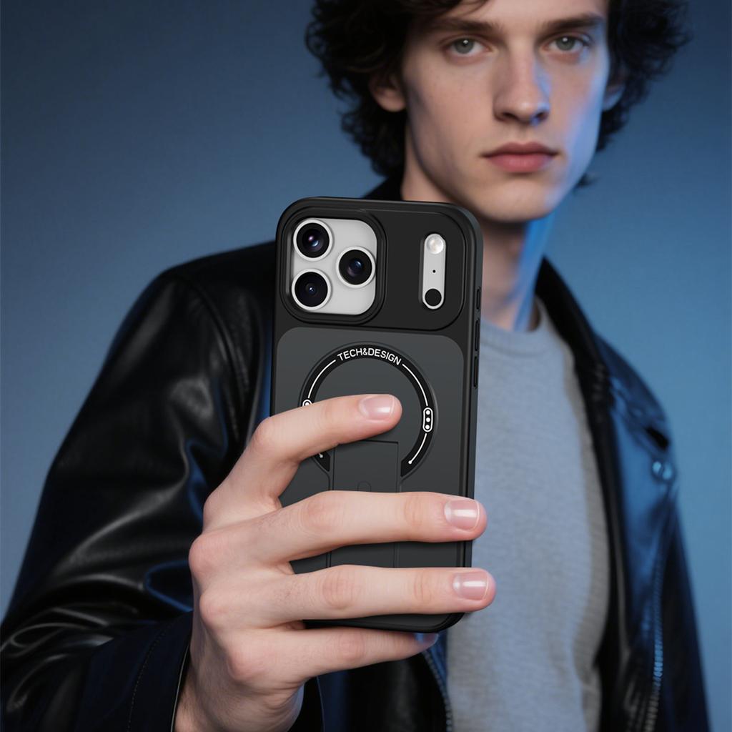 For iPhone 17 Pro Max Case Compatible with MagSafe Foldable Kickstand Shockproof TPU + PC Phone Back Cover