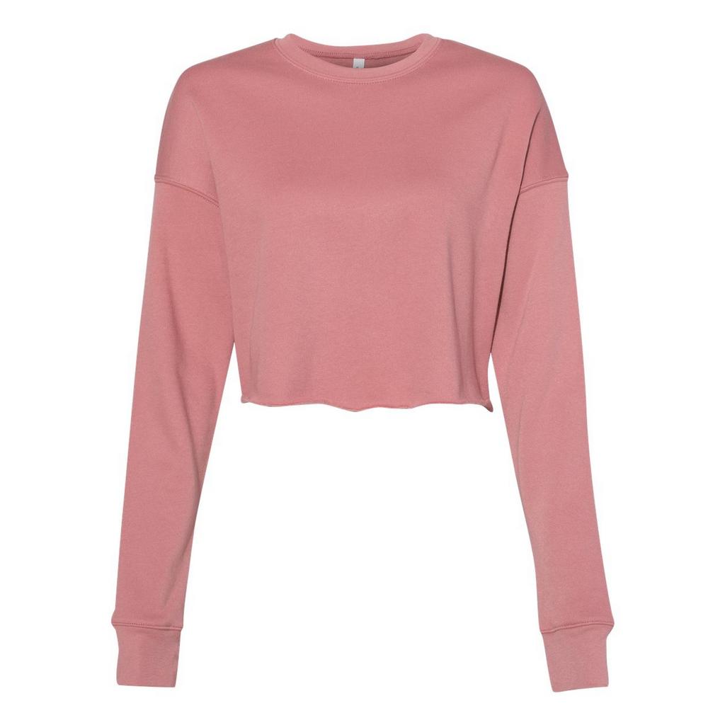 Bella + Canvas Womens/Ladies Fleece Crew Neck Crop Top