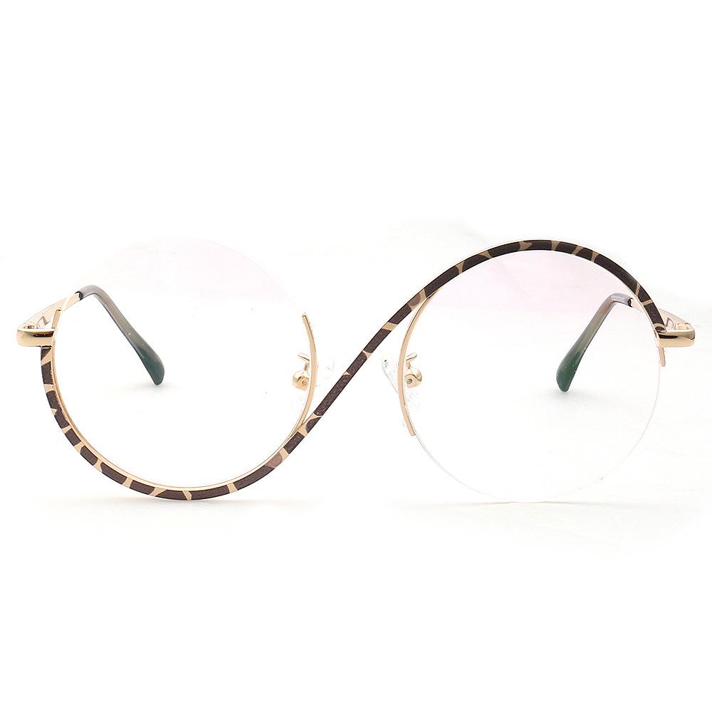 Yuanming Asymmetrical Retro Metal Round Eyeglasses - Fits Anti-Blue Light, TOP520