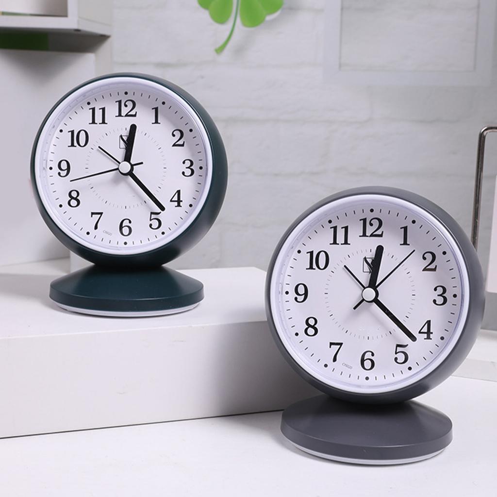 Quiet Movement Kids' Alarm Clock with Arabic Numerals Modern Minimalists Battery Operated Table Clock for Student Gift