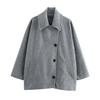 Women's Oblique Button Loose Batwing Sleeve Jacket Coat Lapel Double Pocket Warm Solid Vintage Outerwear Fall Winter Coat