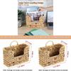 Modern Minimalist Wicker Wallmounted Magazine Rack With Rattan Storage Basket For Home Organization