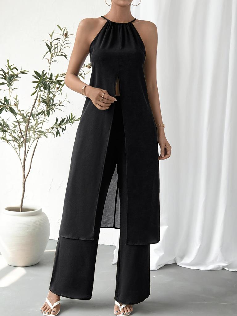 2025 Elegant Casual Solid Color Women's Camisole Two-Piece Set